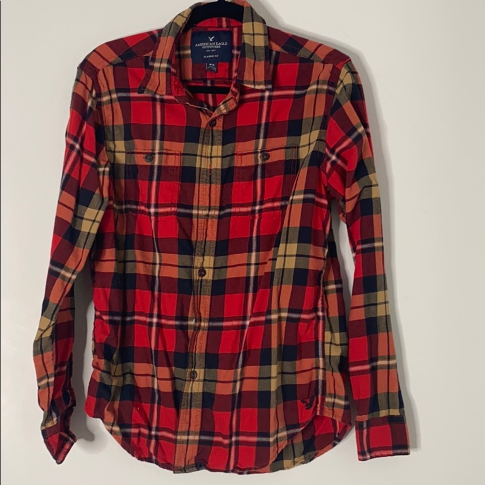Red plaid flannel shirt